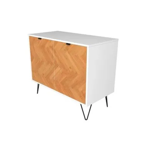 BRAND NEW BOXED DENVER SIDEBOARD - WHITE/OAK (1 BOX)