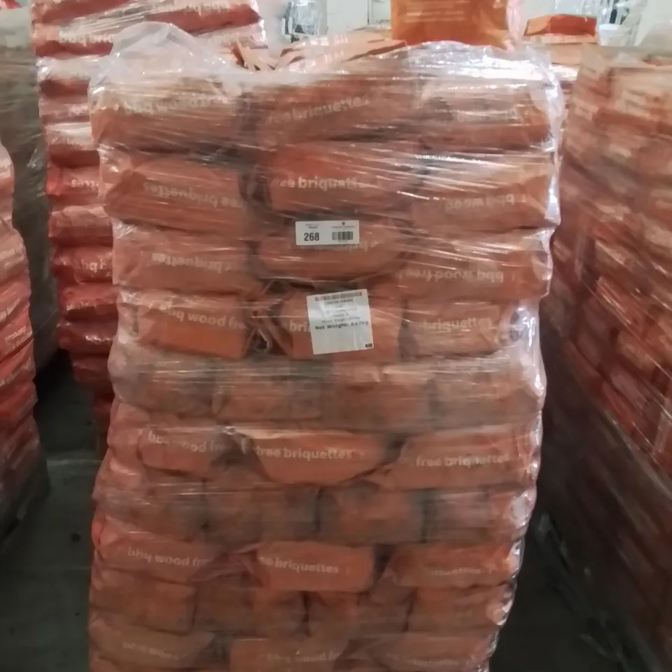 PALLET CONTAINING APPROXIMATELY 100 BRAND NEW BBQ WOOD FREE BRIQUETTES 