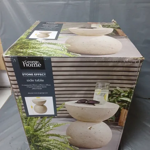 BOXED HOME STONE EFFECT SIDE TABLE - COLLECTION ONLY