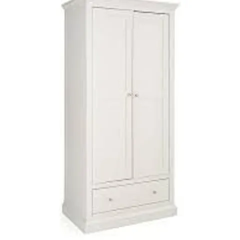 BOXED HANNA 2 DOOR 1 DRAWER WARDROBE - WHITE (2 BOXES)