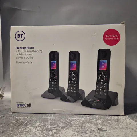 BOX OF APPROXIMATELY 3 ASSORTED ELECTRICAL ITEMS TO INCLUDE BT PREMIUM THREE-HANDSET PHONE, ETC