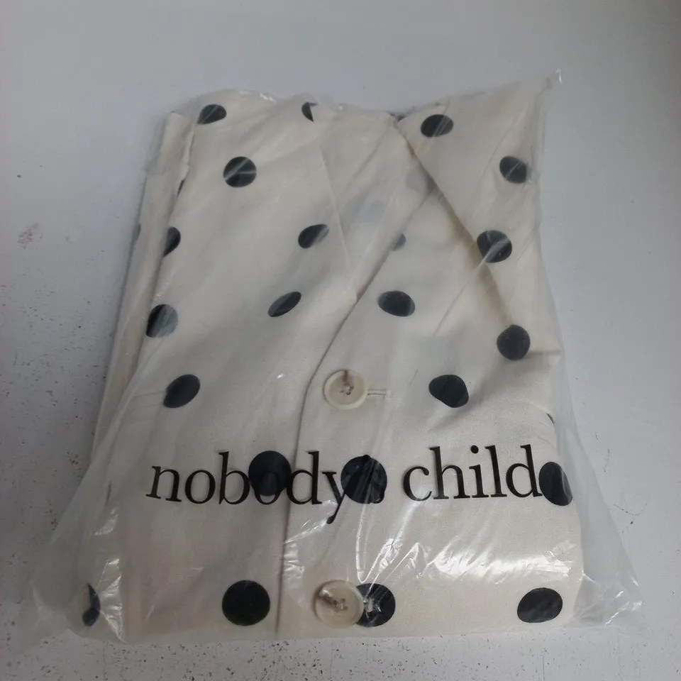 NOBODY'S CHILD WHITE POLKA DOT SHIRT – UK 14