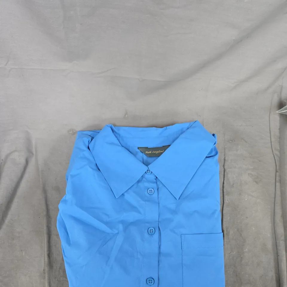 RUTH LANGFORD WOMEN'S LIGHT BLUE BUTTON-DOWN SHIRT – UK 20 (US 16)