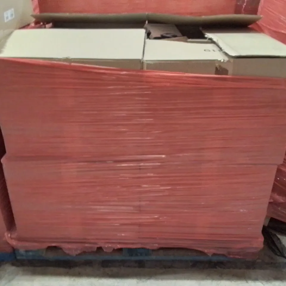 PALLET CONTAINING 4 BOXES OF ASSORTED FASHION AND HOUSEHOLD ITEMS TO INCLUDE: COSTUME/DRESS UP JEWELLERY,  BOOKS, CURTAIN TRACKS, PET TREAT DISPENSERS AND LOTS MORE BOXED ITEMS 