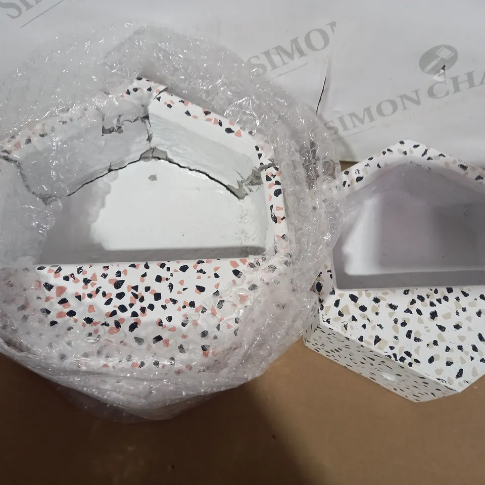 SET OF TWO TERRAZZO WALL PLANTERS  RRP £39.99