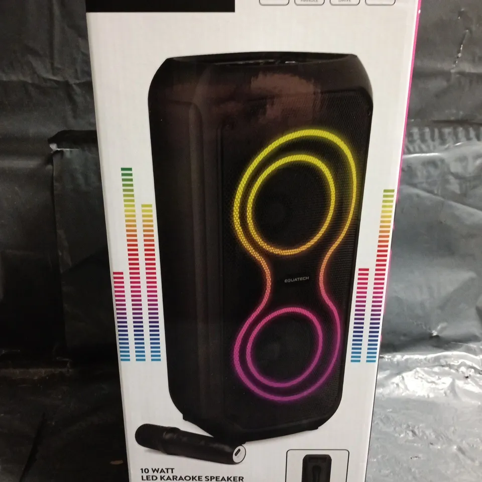SEALED EQUATECH 10W LED KARAOKE SPEAKER – PORTABLE WIRELESS SPEAKER 