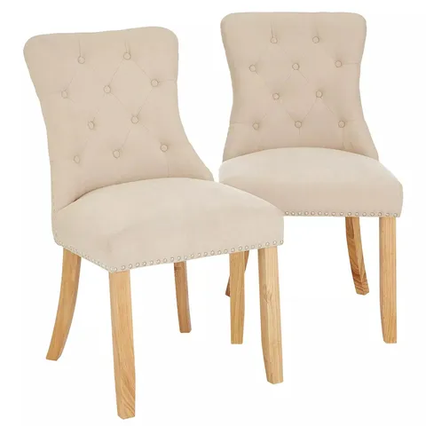 BOXED WARWICK CHENILLE PAIR OF STANDARD DINING CHAIRS - COLLECTION ONLY