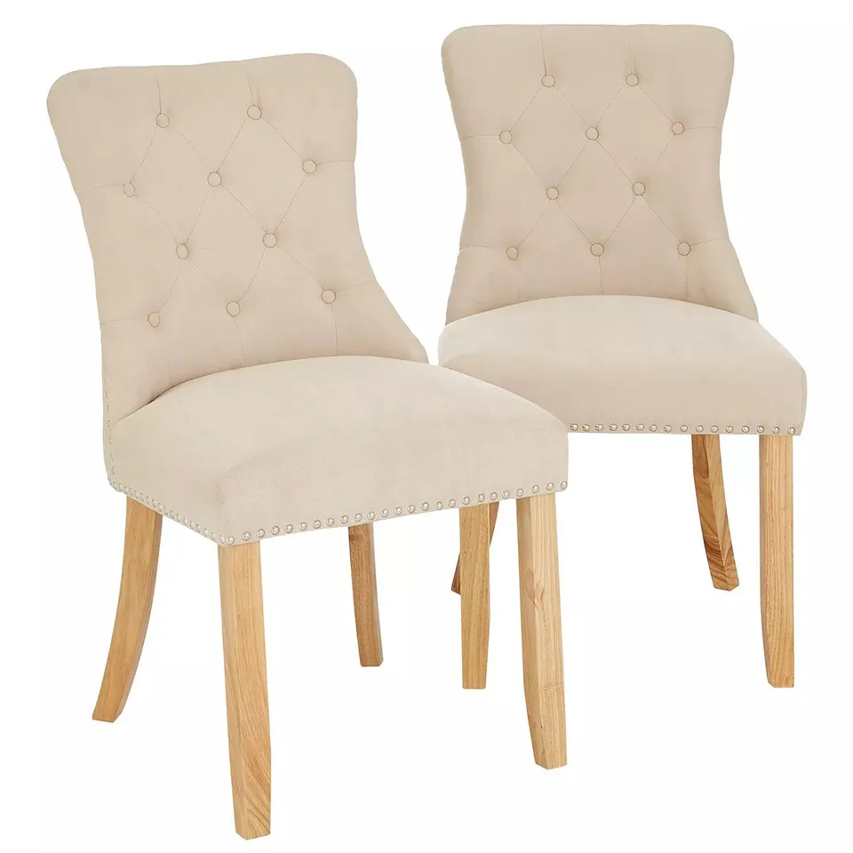 BOXED WARWICK CHENILLE PAIR OF STANDARD DINING CHAIRS - COLLECTION ONLY 