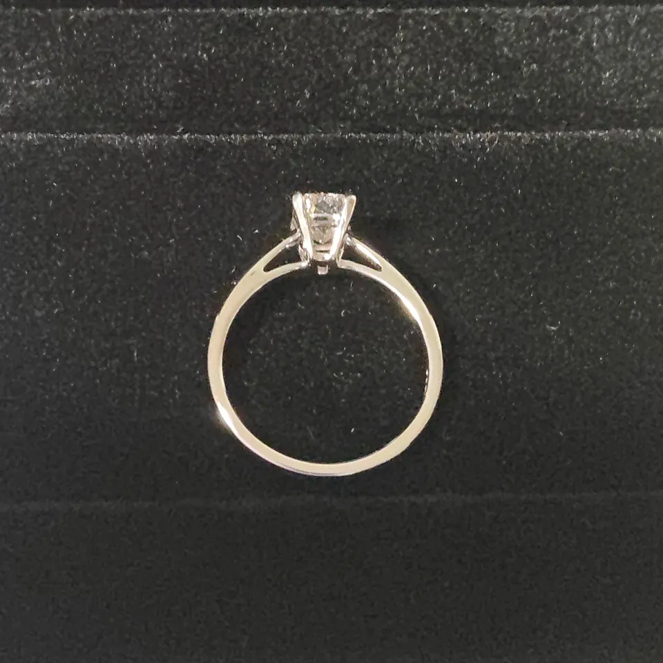 9CT WHITE GOLD SOLITAIRE RING SET WITH A LAB GROWN RADIANT CUT DIAMOND WEIGHING +-1.01CT