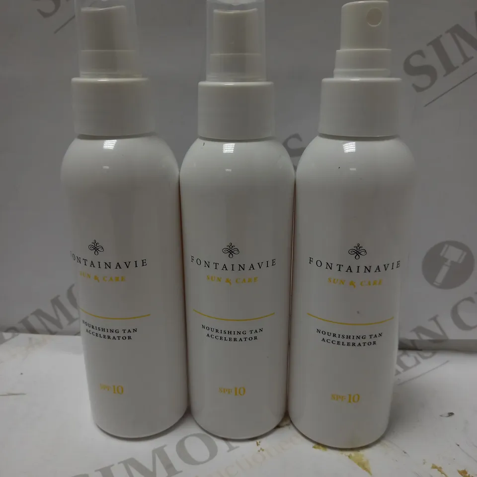 LOT OF 3 X 150ML FONTAINAVIE FM TAN ACCELERATOR SPF10 