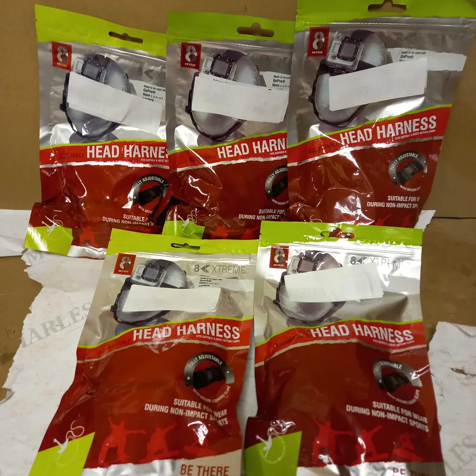 LOT OF APPROX 30 8K XTREME HEAD MOUNT ADJUSTABLE HEAD HARNESS FOR GOPRO & MOST ACTION CAMS