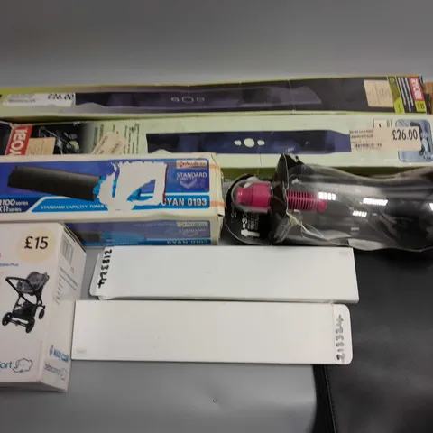 LOT OF 8 ASSORTED ITEMS TO INCLUDE LAWNMOWER BLADES, BOBBLE BOTTLE AND TABLET SLEEVE