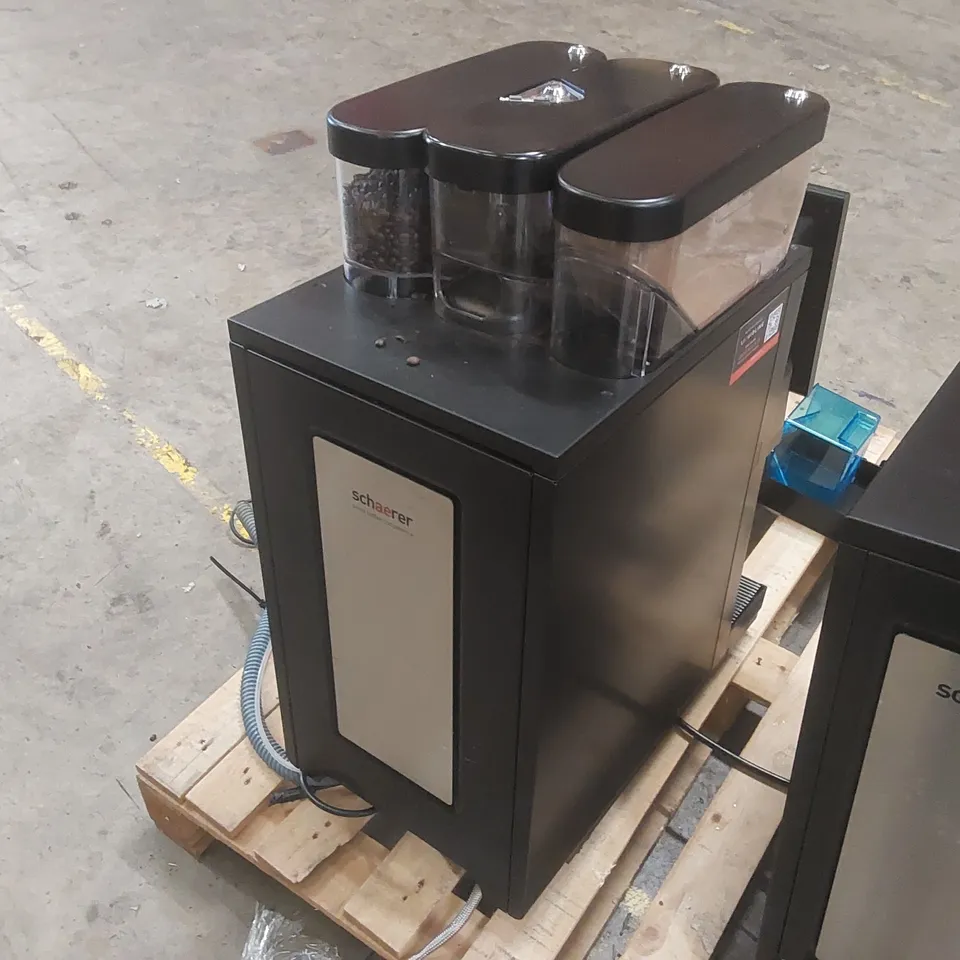 SCHAERER COMMERCIAL COFFEE MACHINE DISPENSER WITH MILK CHILLER AND WATER FILTER CARTRIDGE