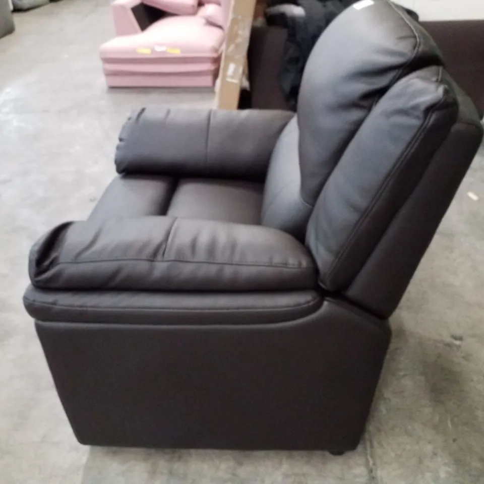 QUALITY DESIGNER DANIELLE ARMCHAIR - BLACK LEATHER 