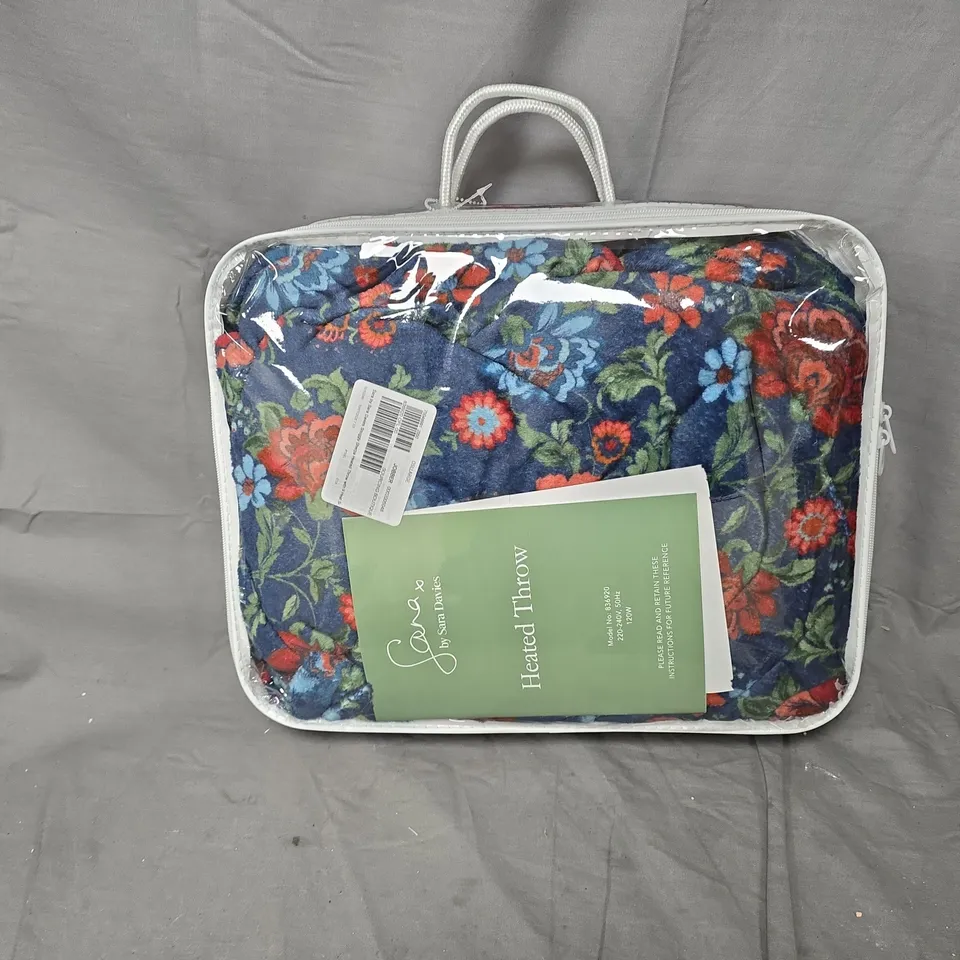 SARA BY SARA DAVIES SNUGGLY SHERPA HEATED THROW WITH 9 HEAT SETTINGS