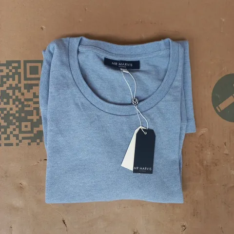 MR MARVIS THE PIQUE TEE SHORT SLEEVE T-SHIRT IN ANTARCTICS BLUE SIZE XXL
