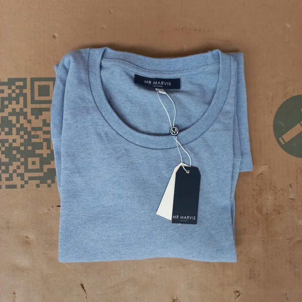 MR MARVIS THE PIQUE TEE SHORT SLEEVE T-SHIRT IN ANTARCTICS BLUE SIZE XXL