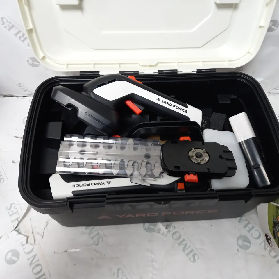 BOXED YARD FORCE VITA TOOL BOX W/2 BATTERIES 