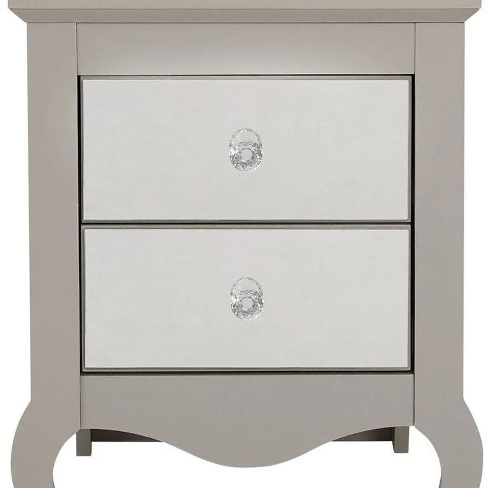 BRAND NEW BOXED SANDY MIRROR 2 DRAWER BEDSIDE CHEST  RRP £99