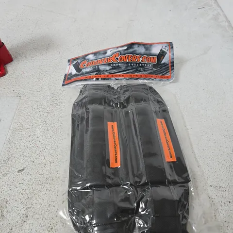 BOX OF APPROXIMATELY 8 ASSORTED AUTO ITEMS INCLUDING COIL COVERS AND 5 TON JACK 