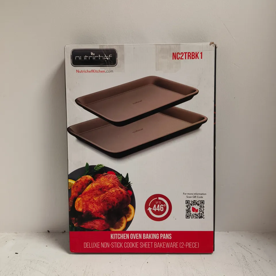 BOXED NUTRICHEF KITCHEN OVEN BAKING PANS – DELUXE NON-STICK BAKEWARE (2-PIECE)