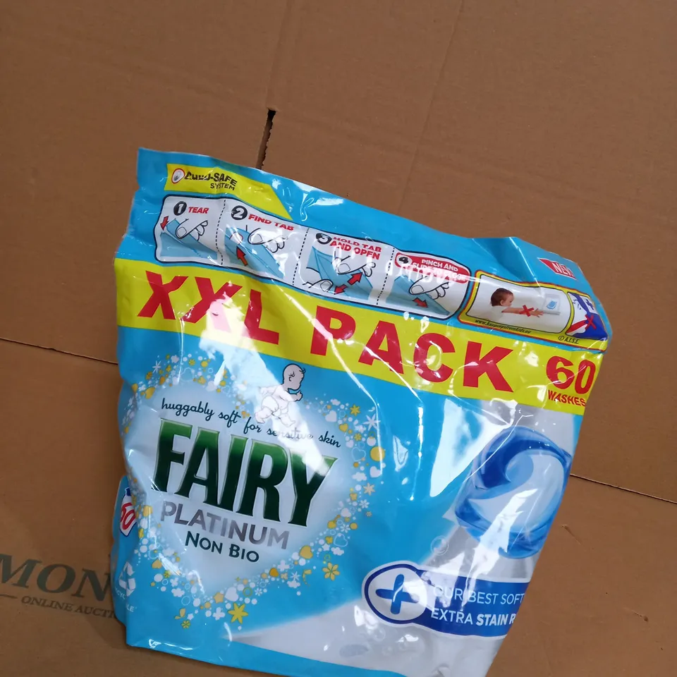 PACK OF 60 FAIRY PLATINUM NON BIO WASHING PODS 