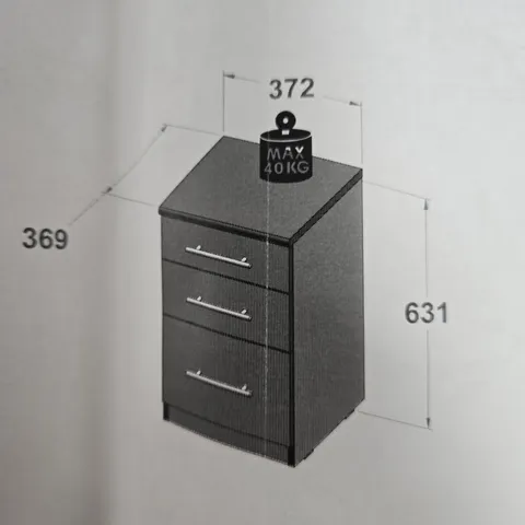 BOXED PRAGUE GRADUATED BEDSIDE CABINET - COLLECTION ONLY