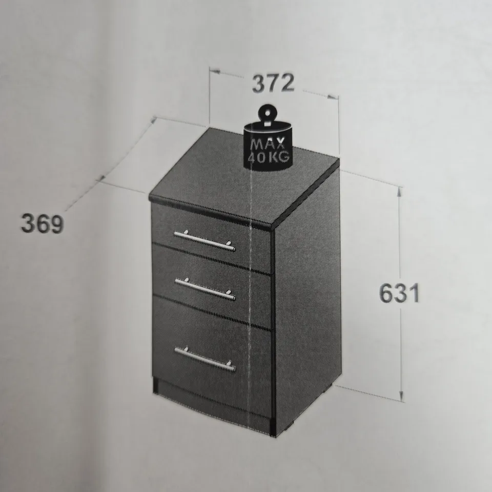 BOXED PRAGUE GRADUATED BEDSIDE CABINET - COLLECTION ONLY