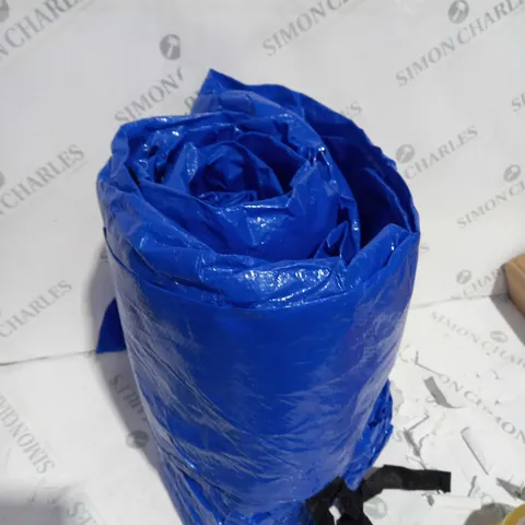 BLUE PLASTIC TARP WITH TOGGLES - SIZE UNSPECIFIED