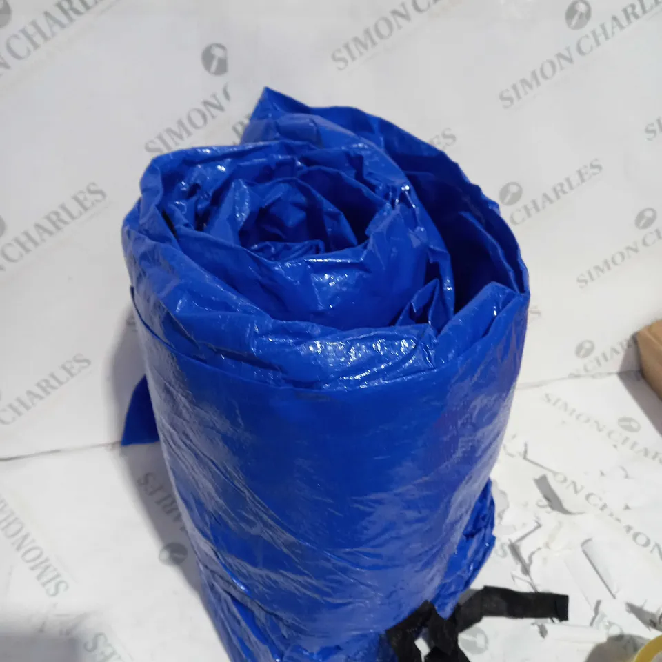 BLUE PLASTIC TARP WITH TOGGLES - SIZE UNSPECIFIED 