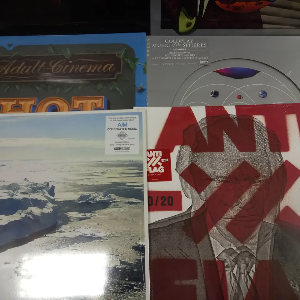 LOT OF 9 ASSORTED SEALED VINYL RECORDS TO INCLUDE THE RESIDENTS NOT AVAILABLE AND COLDPLAY MUSIC OF THE SPHERES
