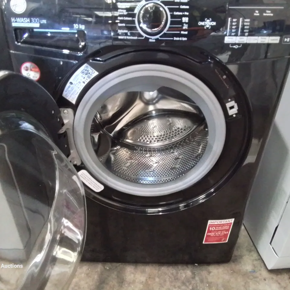 HOOVER H-WASH 300 AH3W 4102DBBE 10KG 1400 SPIN WASHING MACHINE, ANDROID APP ENABLED, 14 PROGAMMES, BLACK [ENERGY CLASS E]