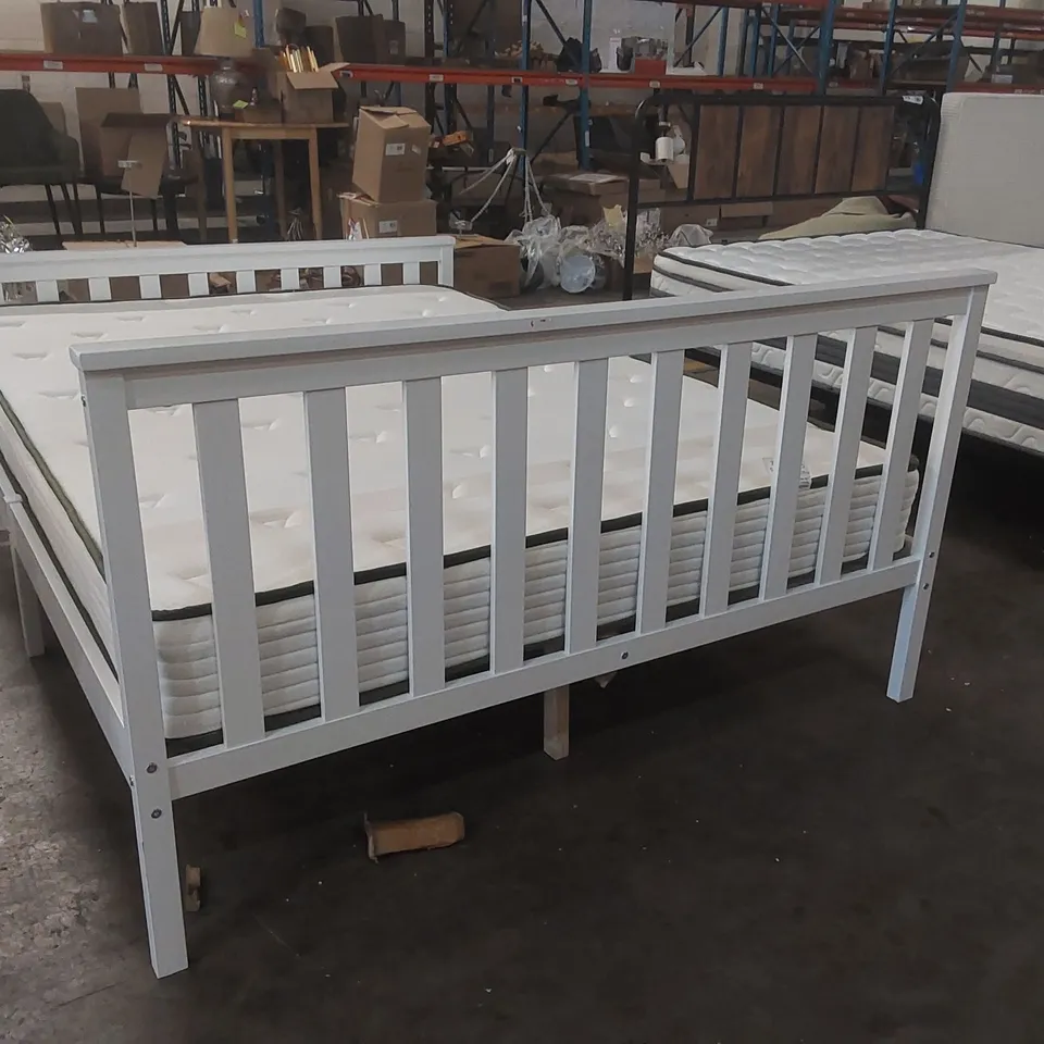 AADI SOLID WOOD 4'6" DOUBLE SHAKER BED FRAME WITH MATTRESS