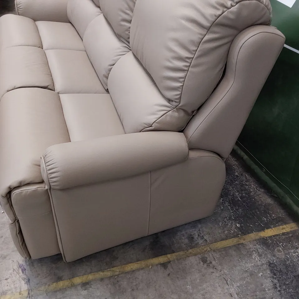 QUALITY BRITISH DESIGNER G PLAN NEWMARKET THREE SEATER SOFA CAMBRIDGE TAUPE LEATHER 