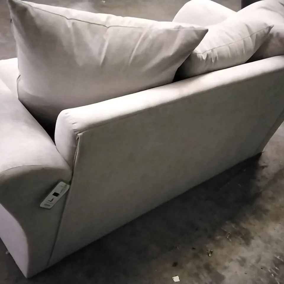 QUALITY BRITISH DESIGNER DURY 2 SEATER SOFA - NATURAL FABRIC 