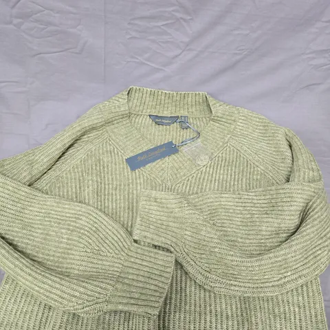 RUTH LANGSFORD FASHION OLIVE KNIT JUMPER – SIZE M 