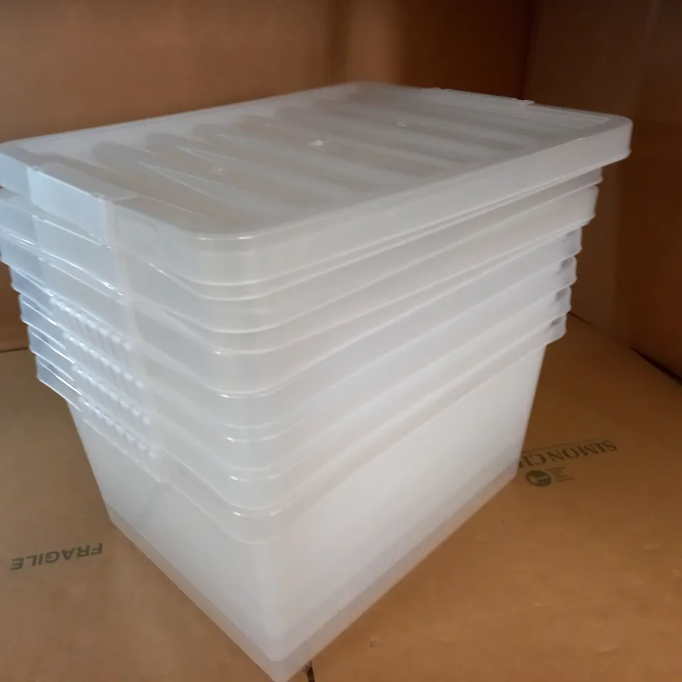 LOT OF 5 27L STORAGE BOXES WITH LIDS