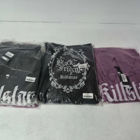 LOT OF APPROXIMATELY 30 BRAND NEW KILLSTAR CLOTHING ITEMS INCLUDES LYICORE DRESSES, ODELINA MAXI DRESSES AND DUSK EMPRESS DRESSES - VARIOUS SIZES