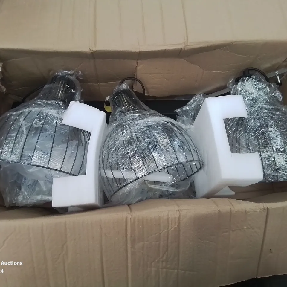 BOXED 3 LIGHT KITCHEN ISLAND PENDANT
