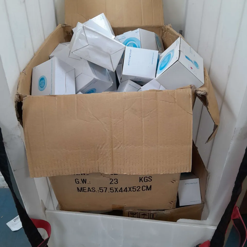 CAGE OF APPROXIMATELY 150 EMCOLITE PL405 DOWNLIGHTS - COLLECTION ONLY