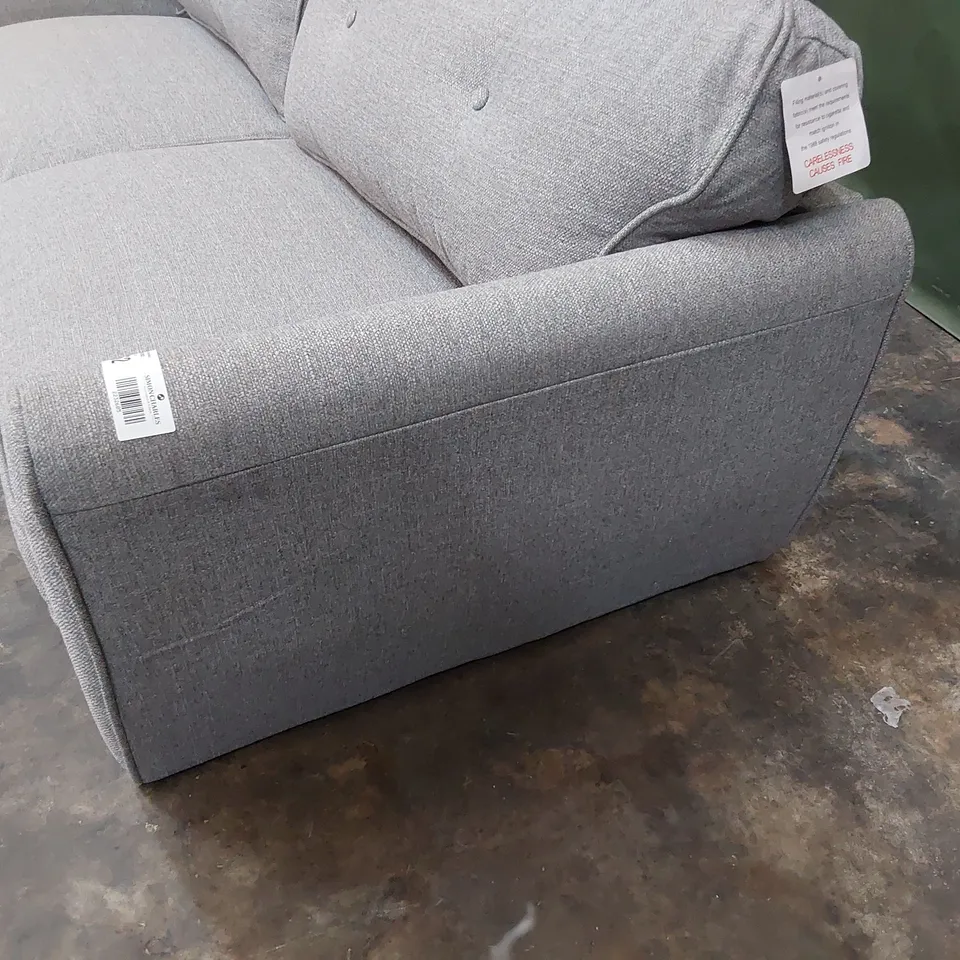 DESIGNER THREE SEATER SOFA GREY FABRIC 