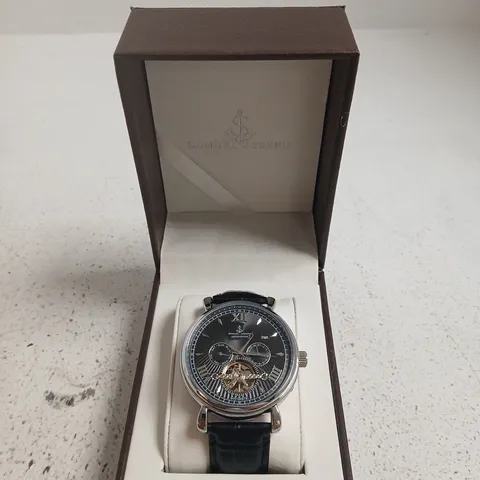 BOXED SAMUEL JOSEPH LIMITED EDITION AUTOMATIC SKELETON WATCH