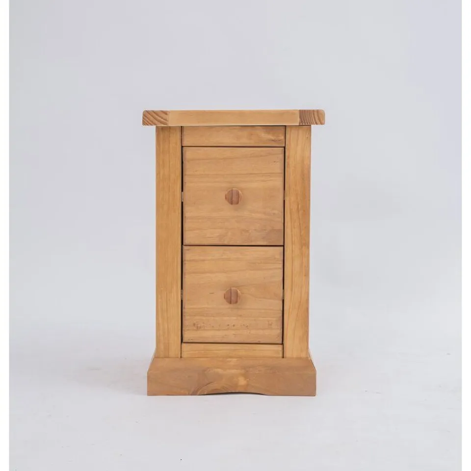 2 DRAWER WAXED BEDSIDE TABLE