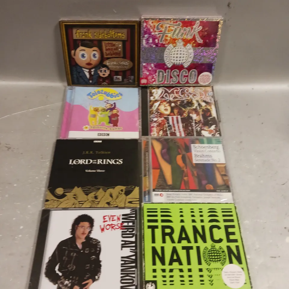 APPROXIMATELY 10 ASSORTED CD ALBUMS TO INCLUDE LORD OF THE RINGS, TRANCE NATION, WEIRD AL YANKOVIC ETC