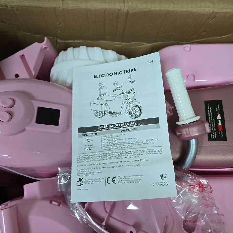 HTI ELECTRONIC TRIKE – PINK RIDE-ON TOY FOR 2+ (WITH INSTRUCTION MANUAL)