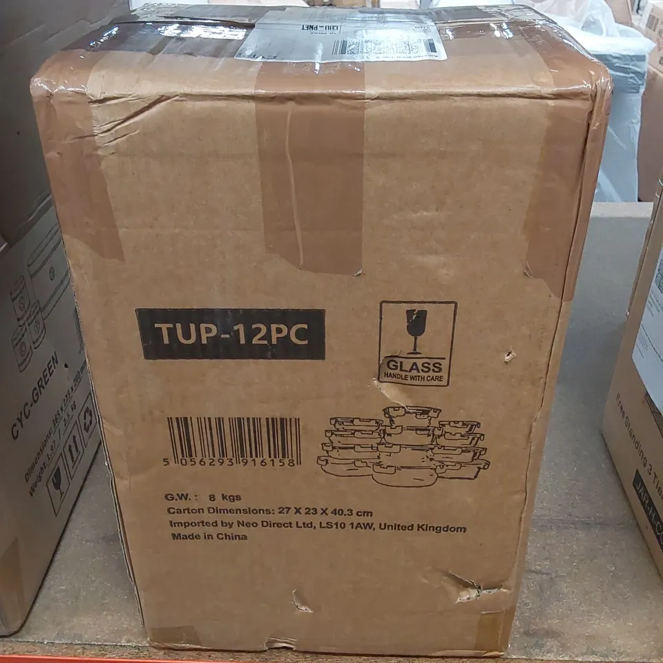 BOXED NEO 12 PIECE GLASS TUPPERWARE SET