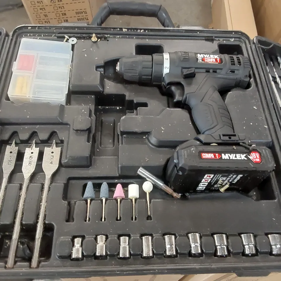 MYLEK COMPAKT 18V CORDLESS DRILL SET