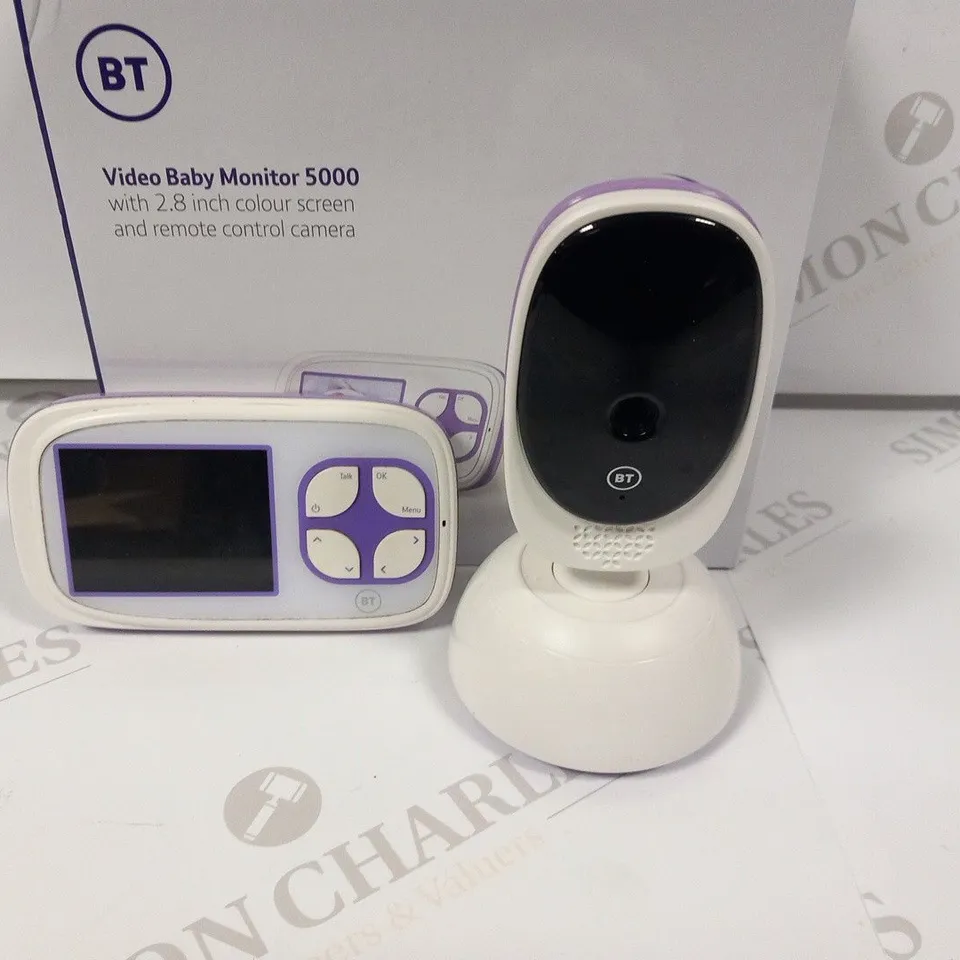 BOXED BT VIDEO BABY MONITOR 5000 WITH 2.8" COLOUR SCREEN AND REMOTE CONTROL CAMERA RRP £125