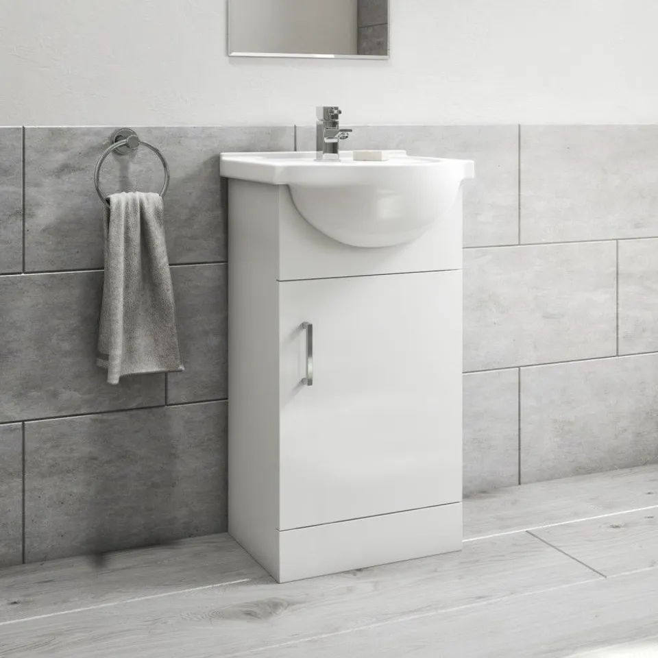 BOXED CLASSIC HIGH GLOSS WHITE 450MM VANITY UNIT