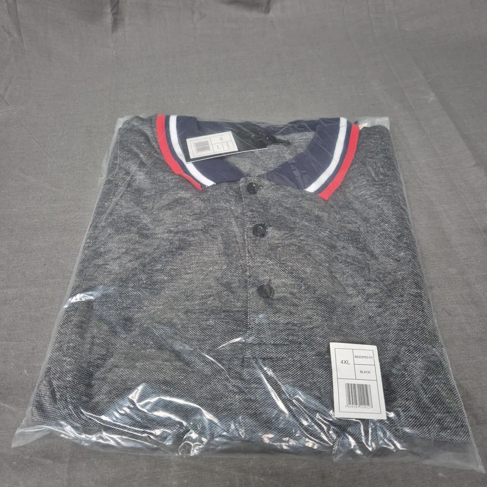 BAGGED BIG DUDE POLO SHIRT IN GREY MULTI SIZE 4XL